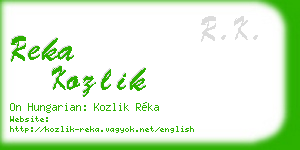 reka kozlik business card